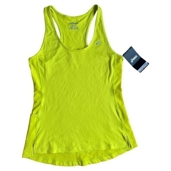 NWT ASICS,Size small,racer back tank, side pocket mesh quick dry & reflective - Picture 1 of 8